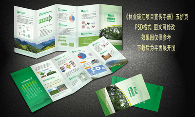 林业碳汇项目宣传折页设计图